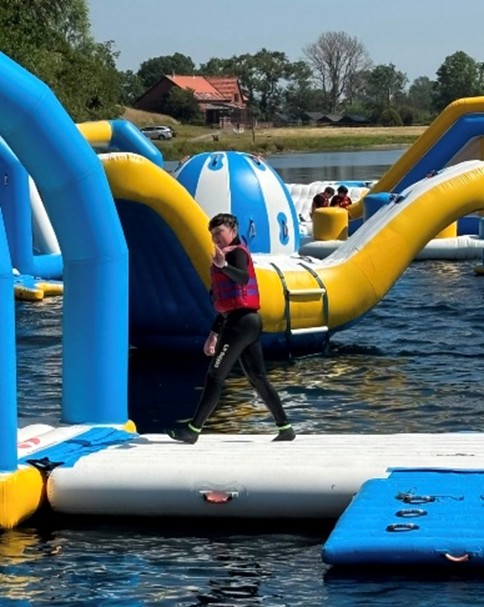 Young person enjoying water sports